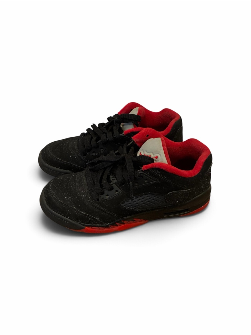 Jordan Kids Black and Red Low-Top Sneakers